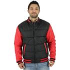 Akademiks Valentine Men's Puffer Varsity Jacket Coat Faux Leather