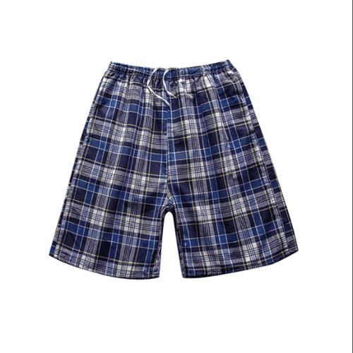 Azzuro Men's Drawcord Stretchy Waist Plaids Pattern Beach Shorts (size / W32)