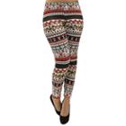 Luxury Divas Red Colorful Holiday Snowflake Leggings Size /x-large