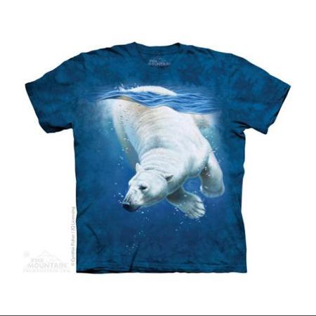 The Mountain Blue Cotton Polar Bear Dive Ch Design Novelty Youth T-shirt (l) New