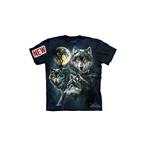 Moon Wolves Collage Adult T-shirt By The Mountain - -3309, Adult 3x