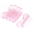 5 Pcs Dust Remove Cleaning Clean Tool Small Angle Nail Brush Clear Pink