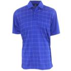 Page & Tuttle Cool Swing Grid Pattern Men's Polo Golf Shirt Blue -