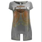 Harley-davidson Medium Women's Embellished Classy But Sassy Short Sleeve Tee, Gray (m) Hd515-003gry
