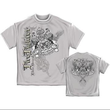 Elite Breed Firefighter Sacrifice T-shirt By Erazor Bits, Gray