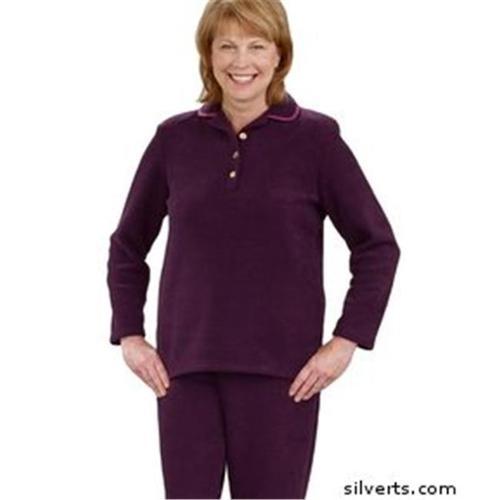 Silverts 250300403 Womens Adaptive Tracksuit & Arthritis Velcro Brand Pants - Plum