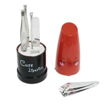 5 In 1 Flat Clipper Cuticle Cutter Tweezer Ear Pick Nail File Manicure Set