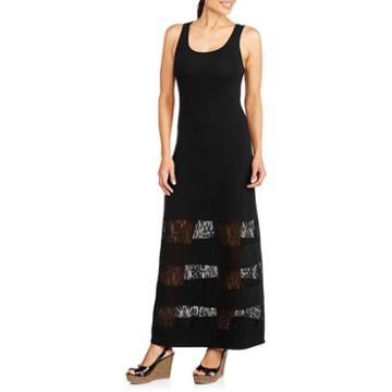 Fourteenth Place Women's Lace Inset Maxi Dress