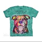The Mountain Blue Cotton Pit Bull Smile Design Novelty Parody Youth T-shirt