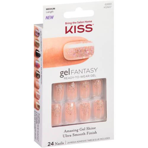 Kiss Gel Fantasy Nail Kit, Medium Length 669 Rush Hour, 51 Pc