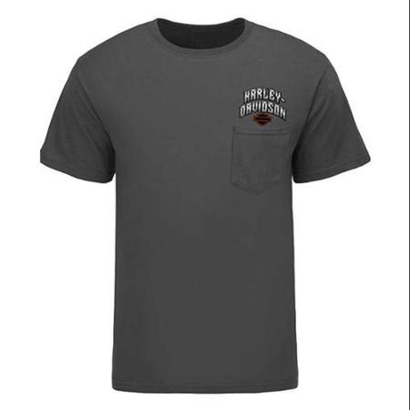 Harley-davidson Large Screamin' Eagle Men's Steel Shield Pocket Tee, (l) Harlmt0229