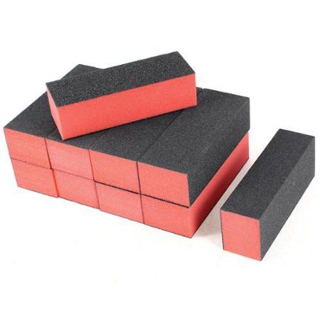 Unique Bargains 10 Pcs 4 Way Nail File Shine Buffer Edge Removal Polish Manicure Tool Black Red