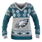Philadelphia Eagles Nfl Women's Big Logo V-neck Ugly Christmas Sweater