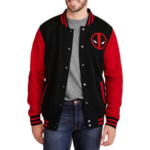 License Deadpool Men's Fleece Varsity Jacket