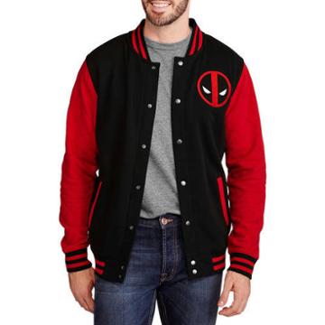 License Deadpool Men's Fleece Varsity Jacket