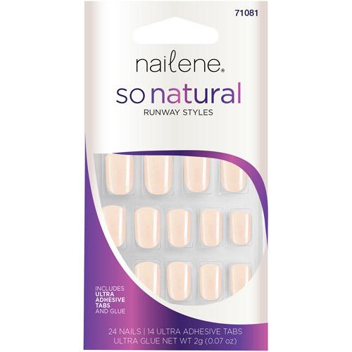 Nailene So Natural Runway Styles Press-on Nails, Nude High Gloss Pc