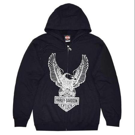 Harley-davidson 5x-large Men's Eagle Hoodie, Hooded Sweatshirt Zip, Black (5xl) 30296661