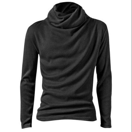 Azzuro Men's Long Sleeve Turtleneck Slim Fit Casual Shirt Gray (size / 40)
