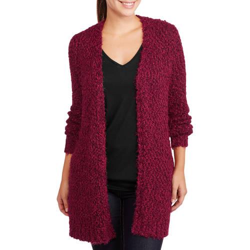 Faded Glory Women's Boucle Yarn Cozy Open Cardigan