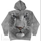 The Mountain White Cotton White Tiger Face Awesome Animal Hoodie (2x-large) New
