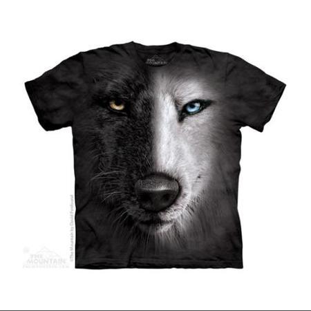 The Mountain Black Cotton B & W Wolf Face Ch Design Novelty Youth T-shirt New