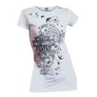 Harley-davidson Small Women's Juniors T-shirt, Bar & Shield Floral Flight, White (s) 30290711
