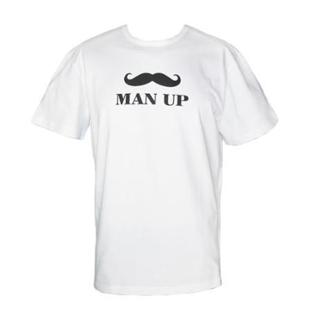 Majestic International Small Mens Cotton Man Up Mustache Shirt, Black