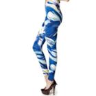 Luxury Divas Blue Pattern New Wave Print Stretch Leggings /medium