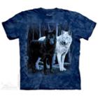 The Mountain Blue 100% Cotton Black & White Wolves T-shirt New