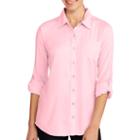 White Stag Women's Essential Button-down Shirt With Roll-cuff Sleeves