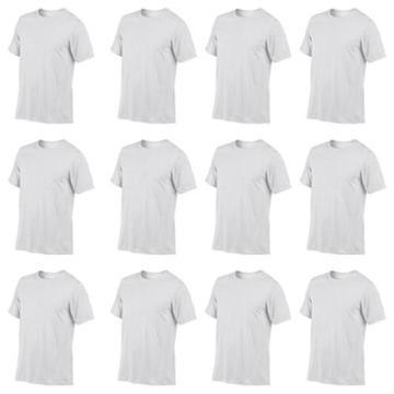 12) Gildan Mens Md Medium Adult Performance Dry Fit Short Sleeve T-shirt White