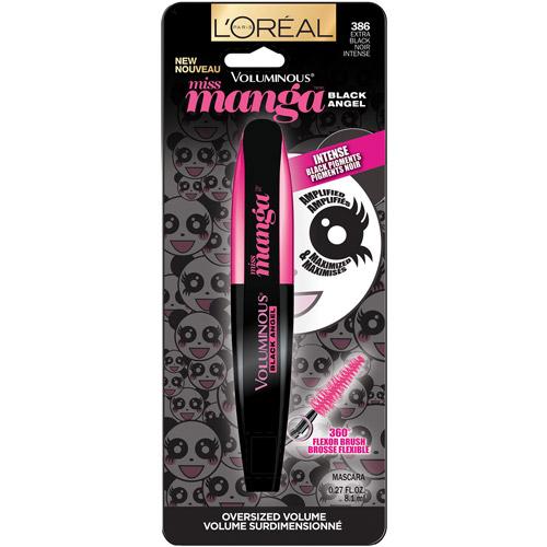 L'oreal Paris Voluminous Miss Manga Black Angel Mascara 6 Extra Black, 0.27 Fl Oz