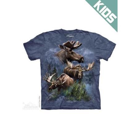 The Mountain Blue 100% Cotton Moose Collage Graphic Novelty T-shirt