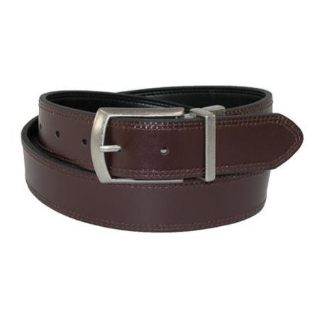 Dickies 32 Mens Leather Reversible Jean Belt, Black