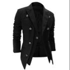 Azzuro Men's Winter Button Closed Back Vent Casual Layered Blazer Jacket (size / 40)