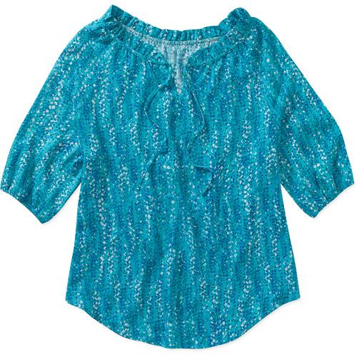 Fourteenth Place Women's Simple Challis Peasant Top