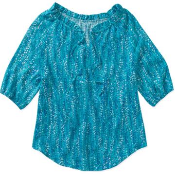 Fourteenth Place Women's Simple Challis Peasant Top