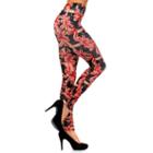 Luxury Divas Red Beige & Black Union Jack Print Leggings