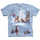 The Mountain Blue 100% Cotton Wilderness Christmas Graphic Novelty T-shirt (l)