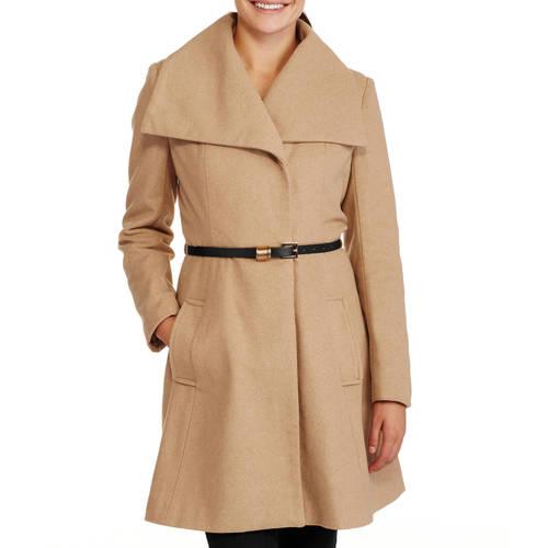 Generic Women's Chic Belted Faux Wool Coat