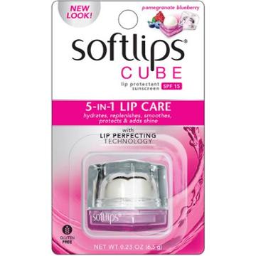 Softlips Cube 5 In 1 Lip Care, Pomegranate Blueberry, 0.23 Oz
