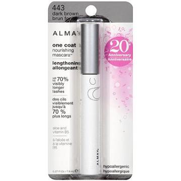 Almay One Coat Nourishing Lengthening Mascara, Dark Brown [443] 0.27 Oz