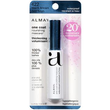 Almay One Coat Nourishing Thickening Waterproof Mascara 2 Black Brown