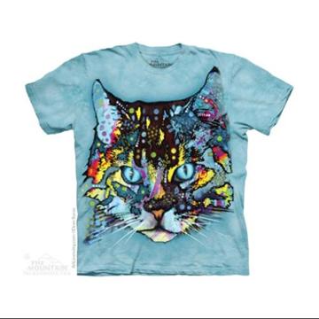 The Mountain Blue Cotton Hypno Cat Design Novelty Parody Youth T-shirt (l) New