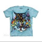 The Mountain Blue Cotton Hypno Cat Design Novelty Parody Youth T-shirt (l) New