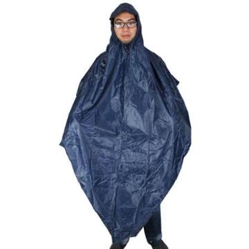 Unique Bargains Adult Bicycle Raincoat Pullover Style Hooded Rain Coat Cape Dark Blue