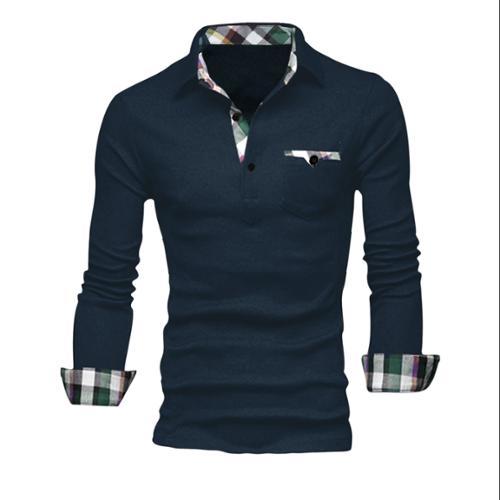 Azzuro Men's One Pocket Long Sleeve 1/2 Placket Polo Shirt (size / 36)