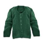 Care Apparel Cable Knit Long Sleeve Button Up Polyester Forest Xlarge Cardigan Sweater