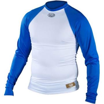 Louisville Slugger Adult Slugger Compression Fit Long Sleeve Shirt, White/royal