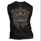 Harley-davidson 2x-large Mens Sleeveless Muscle Tee, Edgy Icarus Winged Skull Black 30293779